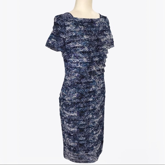 Adrianna Papell Ruffle Sheath Women’s Midi Dress - 6/8 - Picture 7 of 17